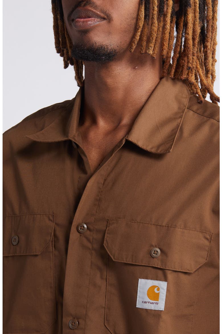 Craft Short Sleeve Button-Up Shirt, Alternate, color, LUMBER