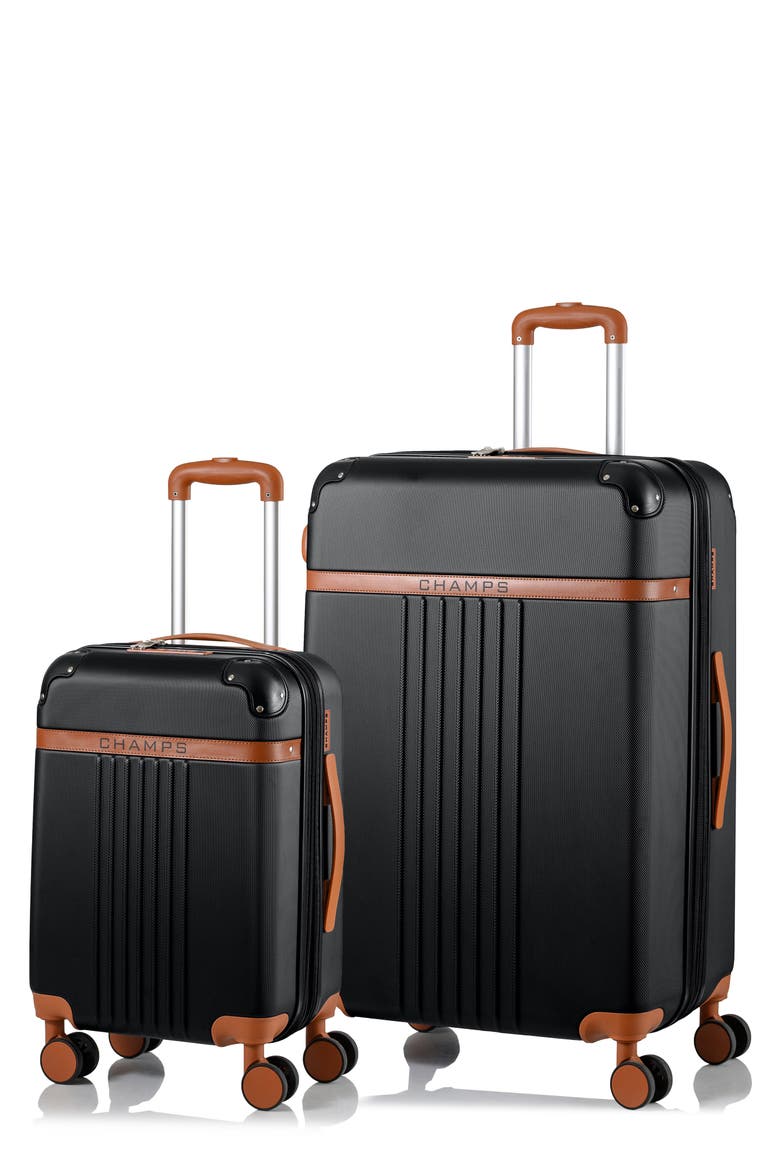 Vintage 2-Piece Luggage Set, Main, color, BLACK