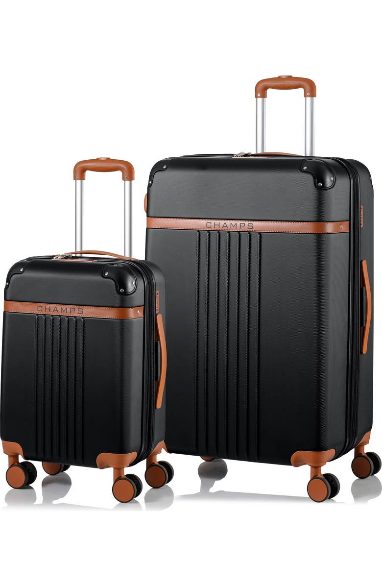 CHAMPS Vintage 2-Piece Luggage Set, Main, color, Black