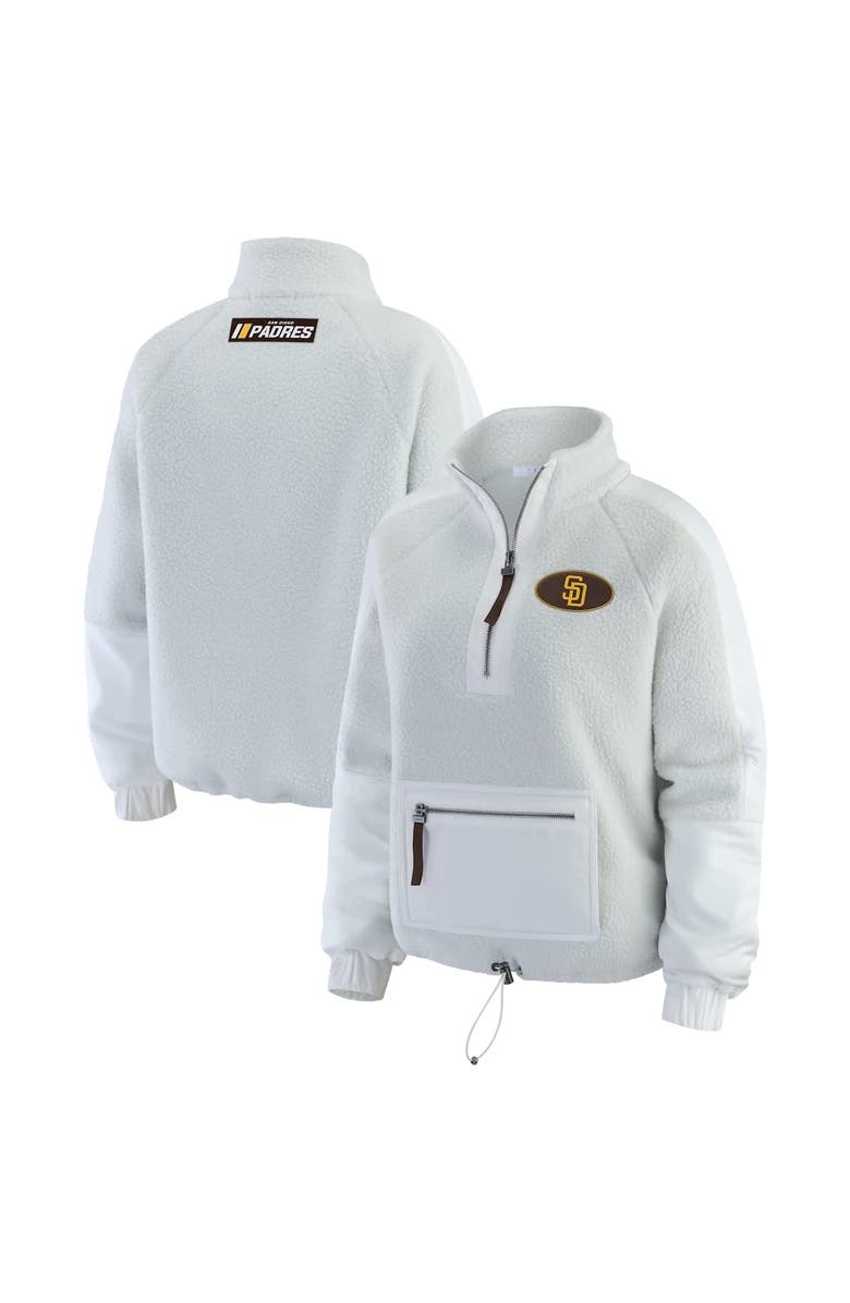 WEAR by Erin Andrews Women's WEAR by Erin Andrews Gray San Diego Padres Polar Fleece Quarter-Zip Jacket, Alternate, color, Gray