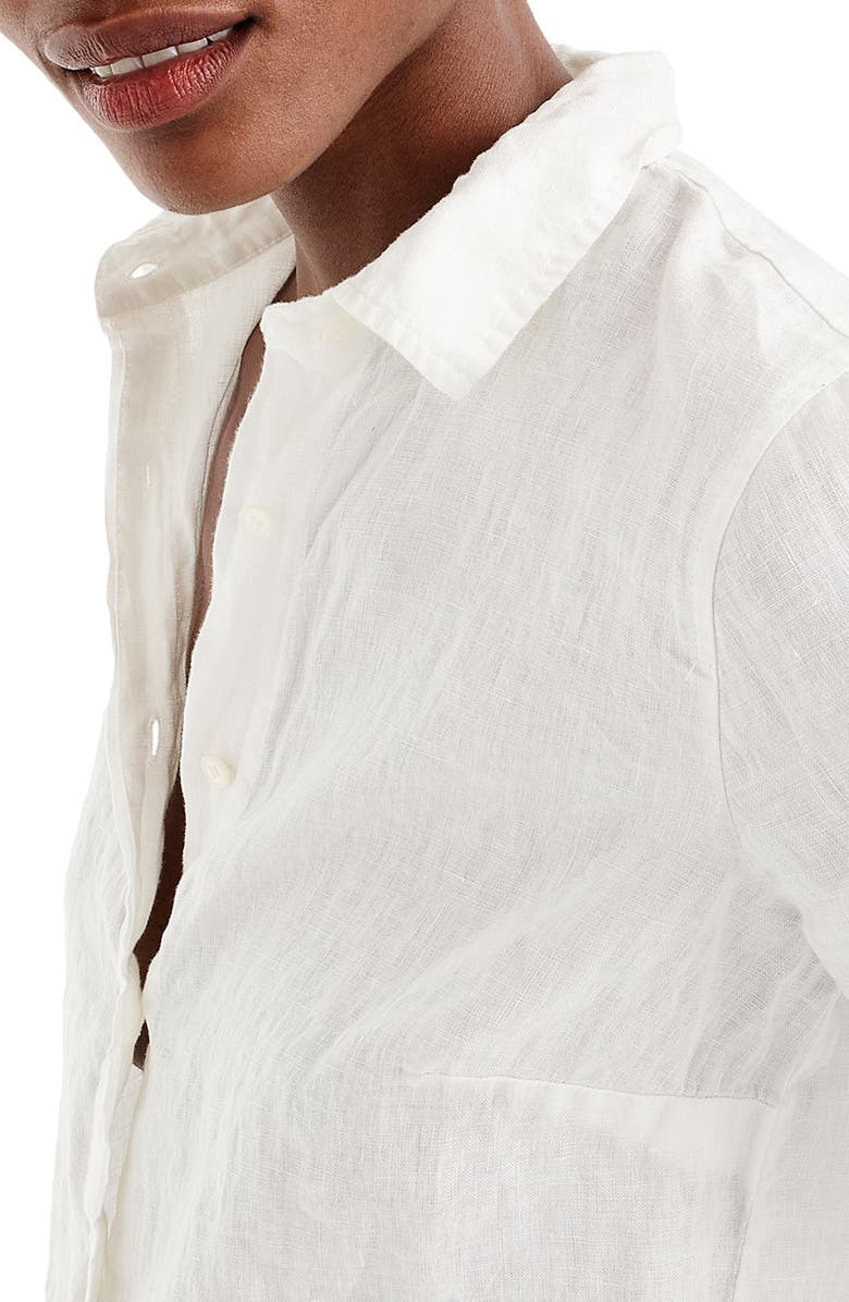 J.Crew Slim Fit Perfect Piece-Dyed Irish Linen Shirt, Alternate, color, 