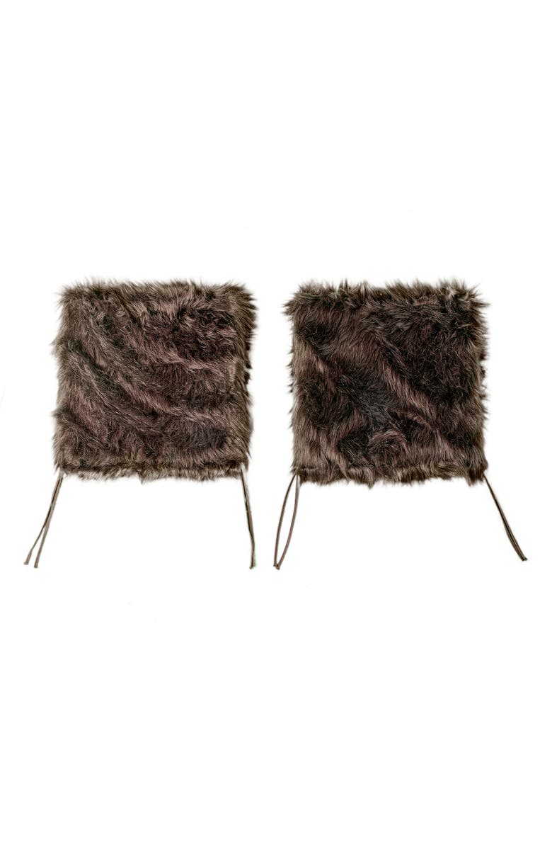 LUXE Laredo Set of 2 Faux Fur Seat Cushions, Main, color, 
