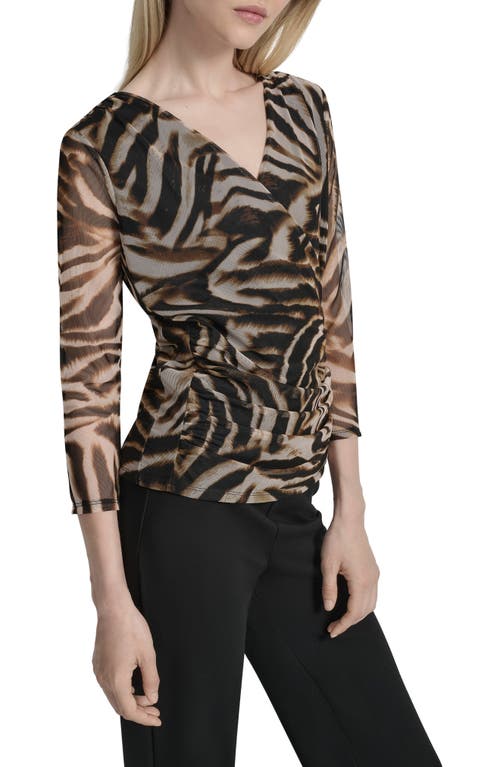 Dkny Surplice Mesh Top