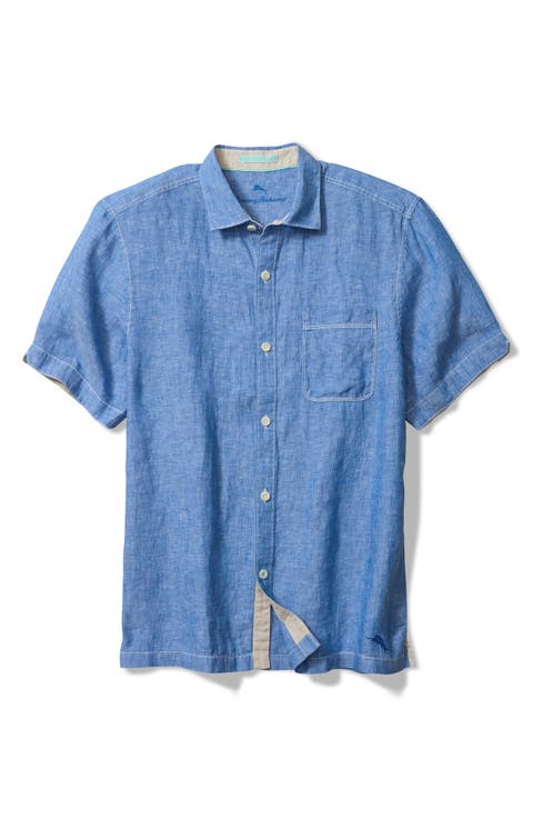 Paradise Breezer Short Sleeve Linen Button-Up Shirt
