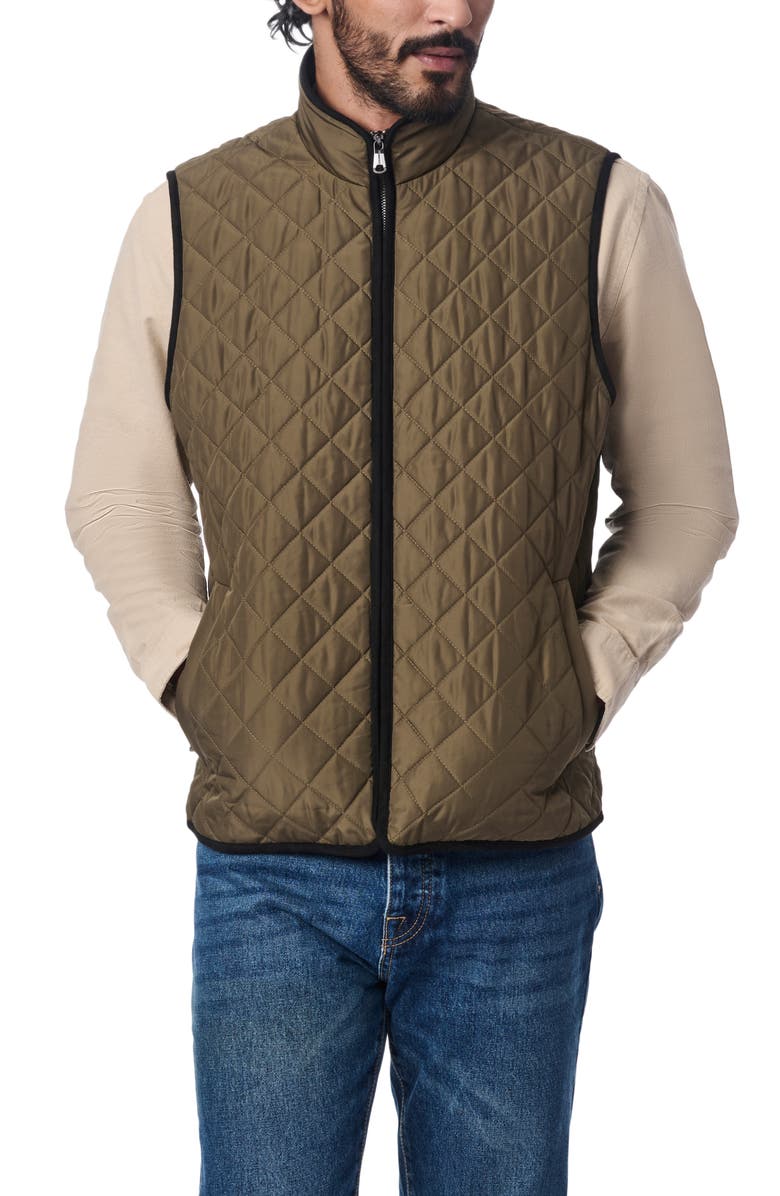 Bernardo Smart Leisure Quilted Vest, Alternate, color, Olive