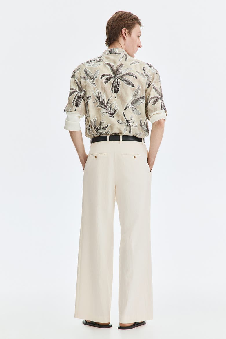 Loose Fit Wide Trousers, Alternate, color, Cream
