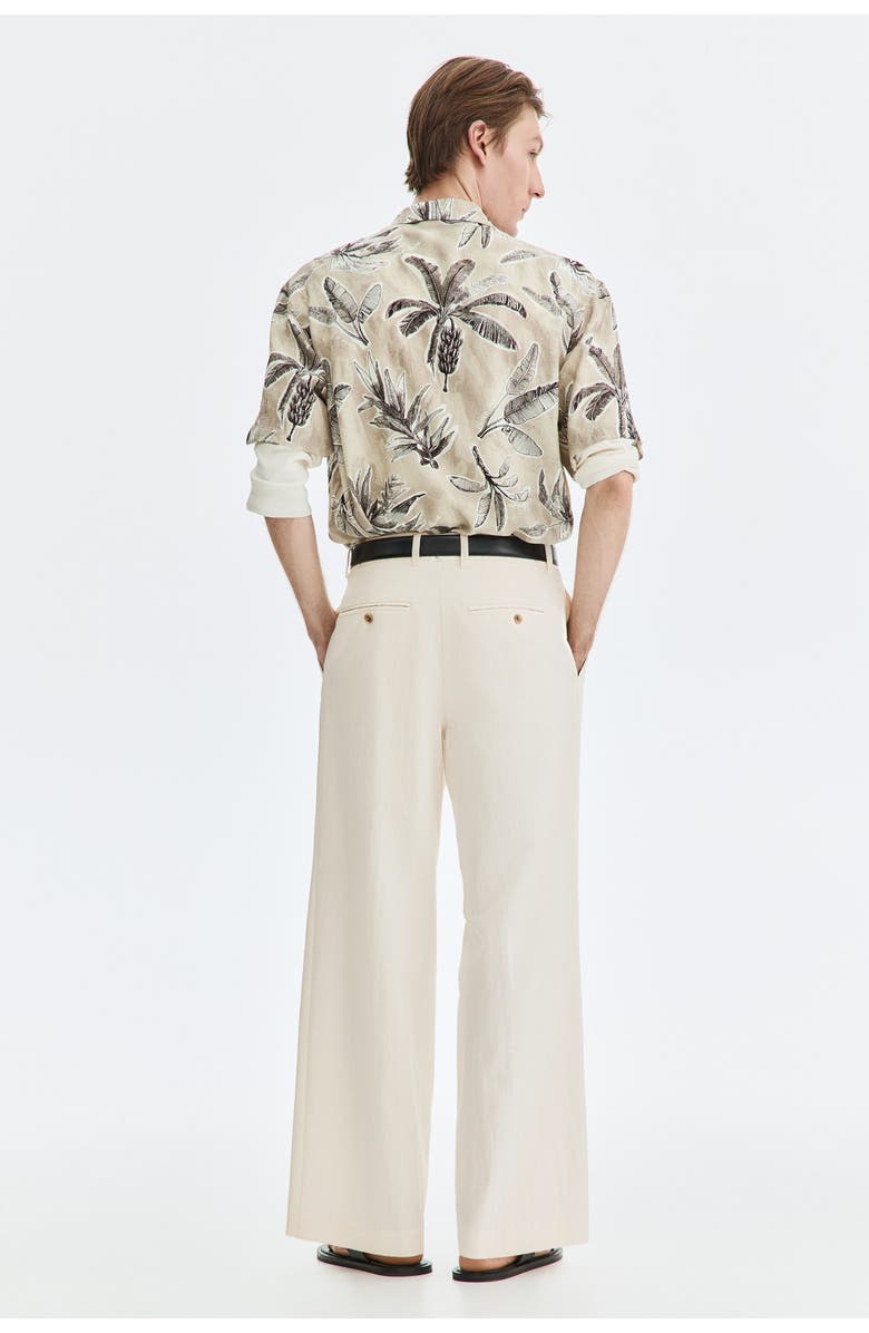 H&M Loose Fit Wide Trousers, Alternate, color, Cream