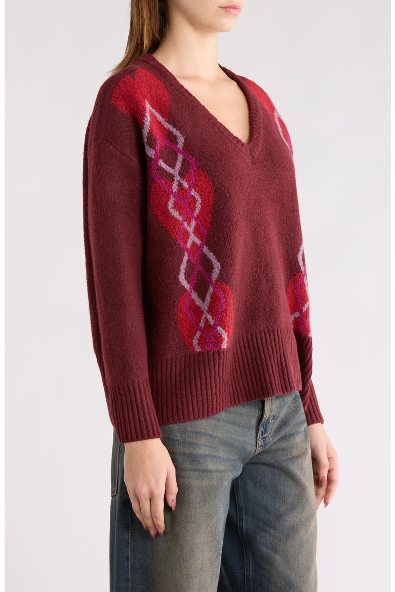 Elin Relaxed Fit Sweater, Alternate, color, BURGUNDY