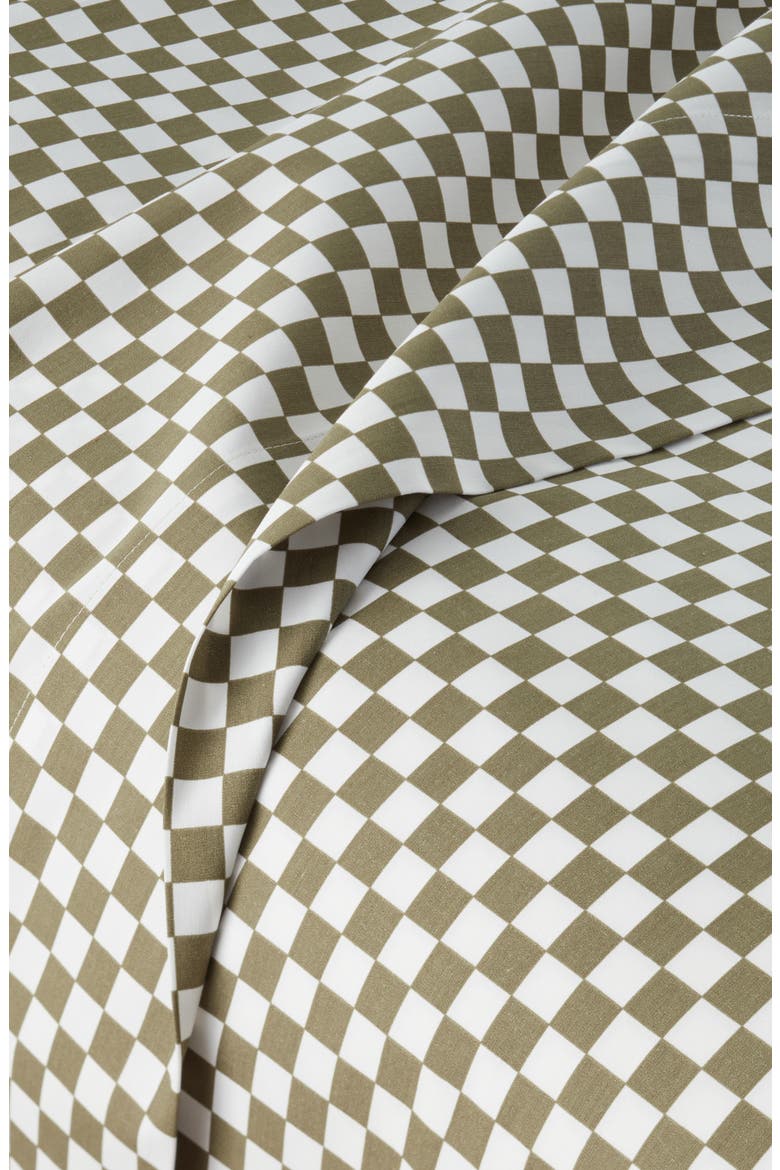 Checkerboard Cotton Percale Sheet Set, Alternate, color, GREEN LICHEN CHECKER