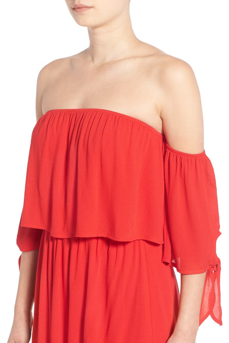 dee elle Off the Shoulder Dress, Alternate, color, RED