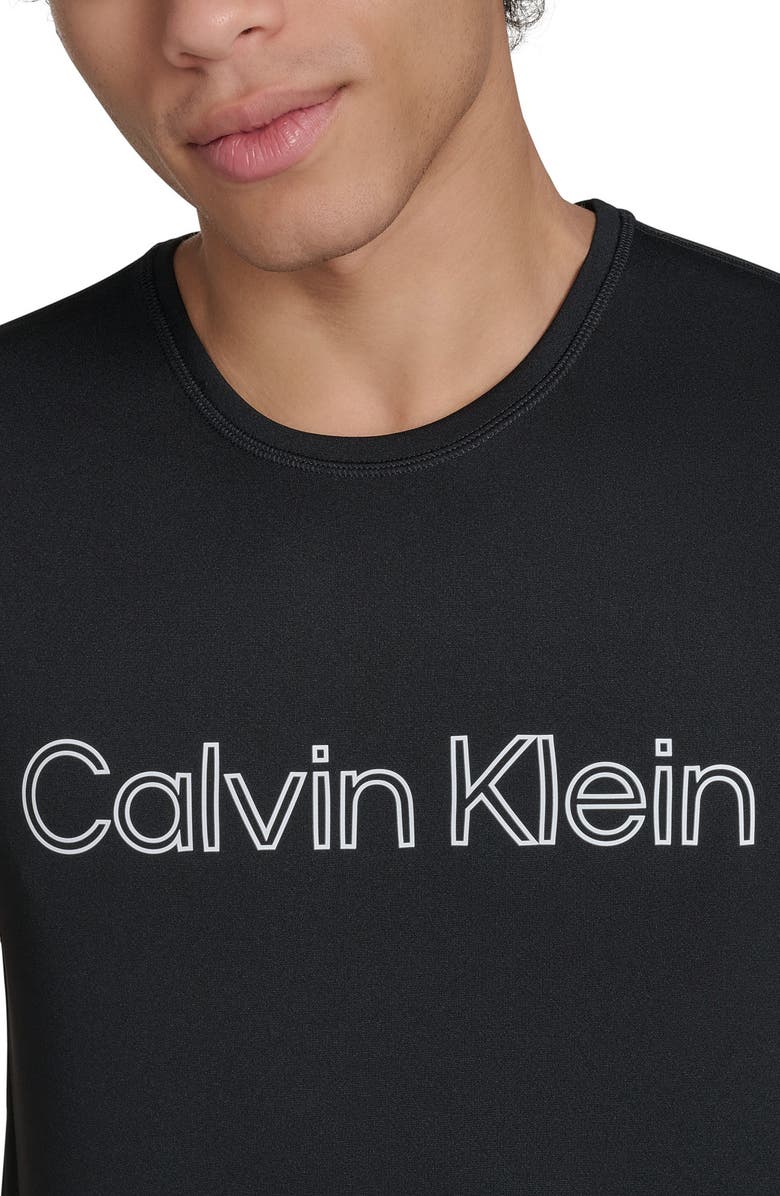 Calvin Klein Logo Sleeveless UPF 40+ Rashguard, Alternate, color, Black