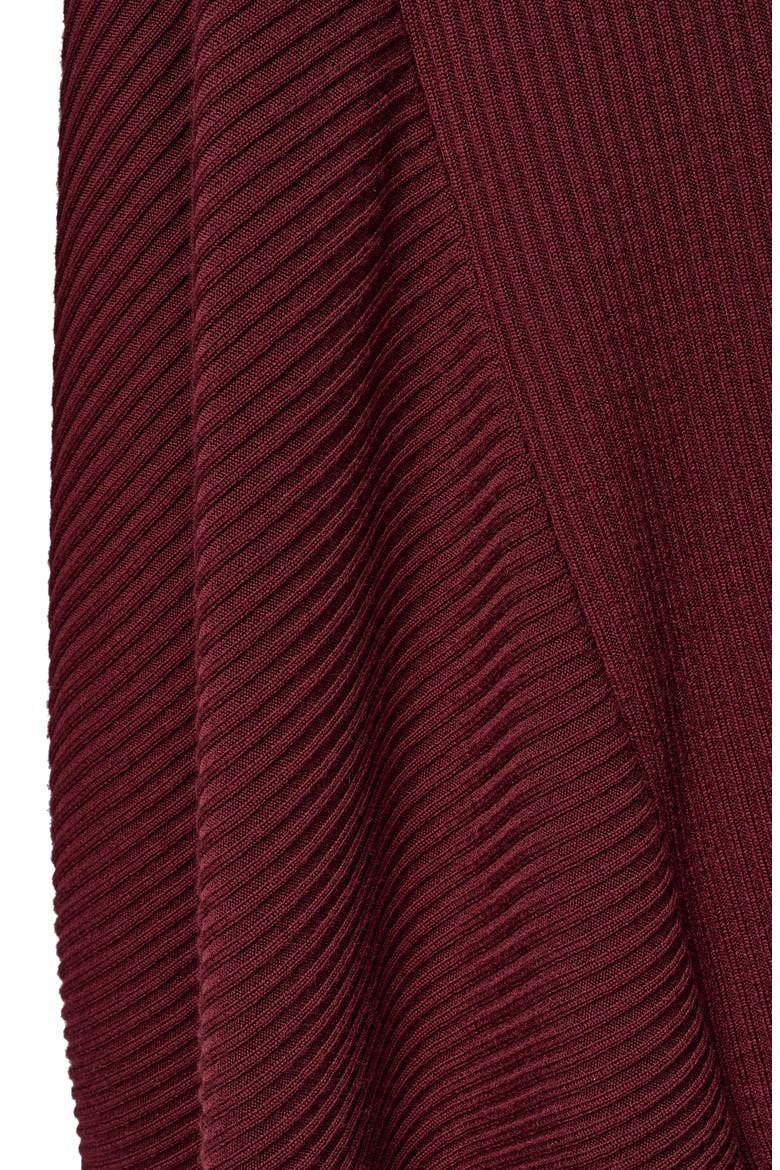 Ruffle Detail Merino Wool Sweater Skirt, Alternate, color, BLK CHERRY