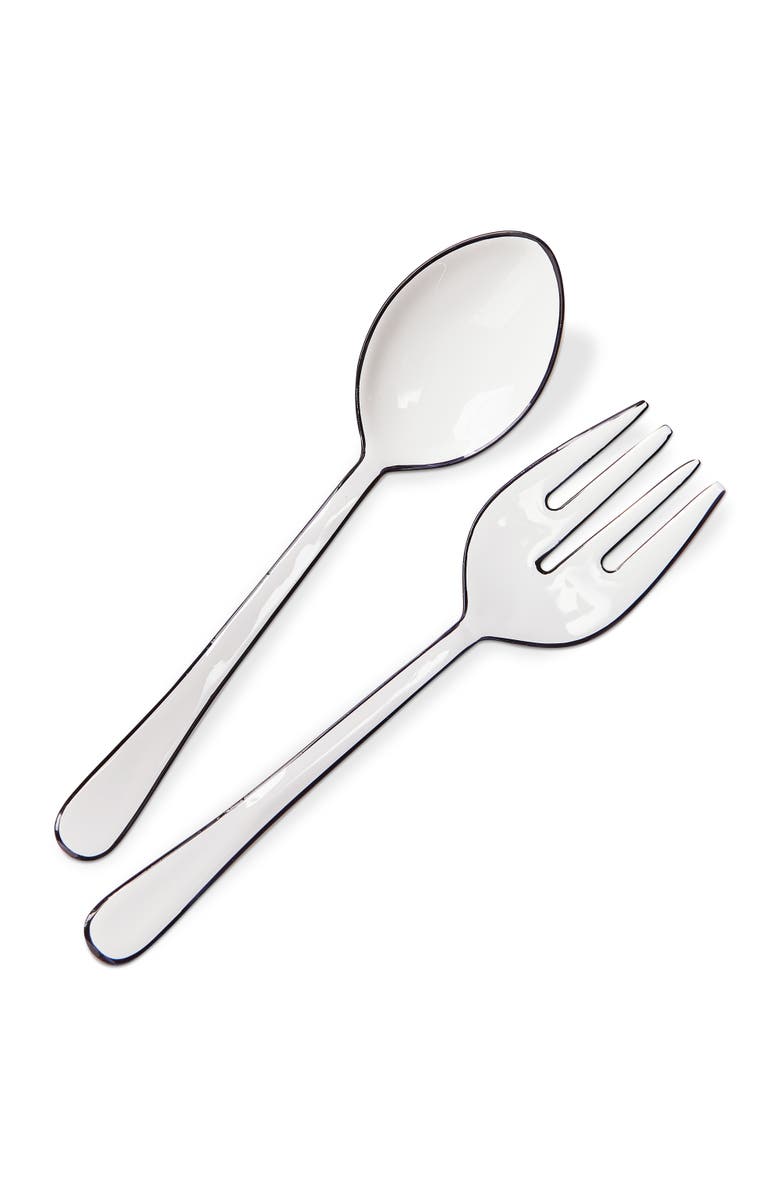 tag Monroe Enamel Serving Utensil S/2 White Multi Stainless Steel Everyday, Main, color, 