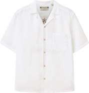 AllSaints Tri Embroidered Linen Camp Shirt