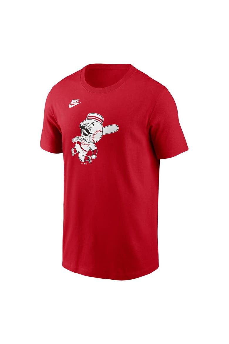 Men's Nike Red Cincinnati Reds Cooperstown Collection Team Logo T-Shirt, Alternate, color, Red