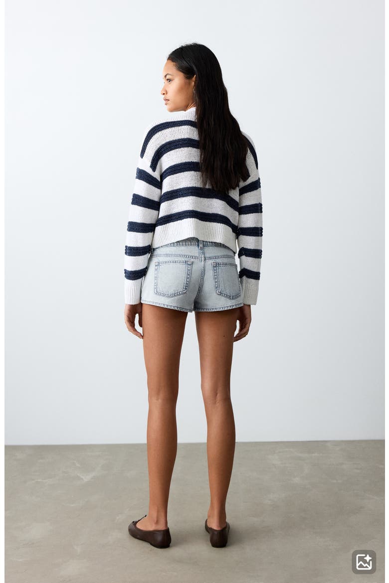 Micro Fit Low Rise Denim Shorts, Alternate, color, LIGHT BLUE