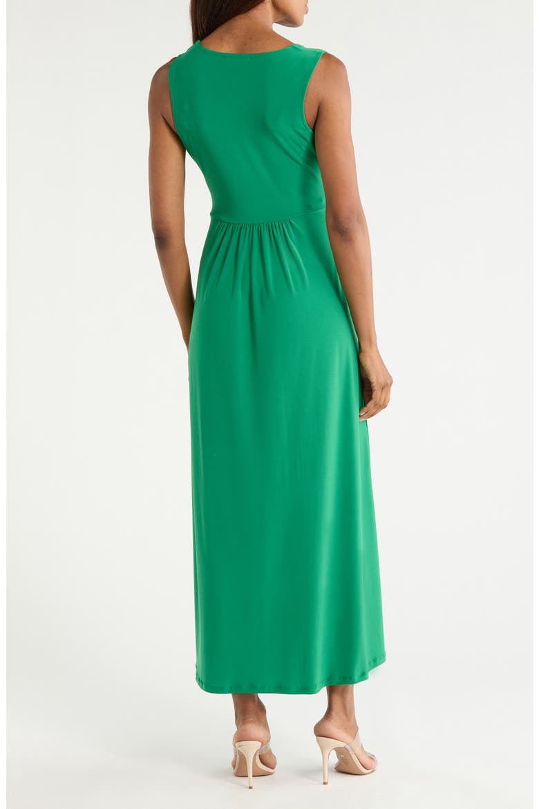 Sleeveless V-Neck Midi Dress, Alternate, color, GREEN