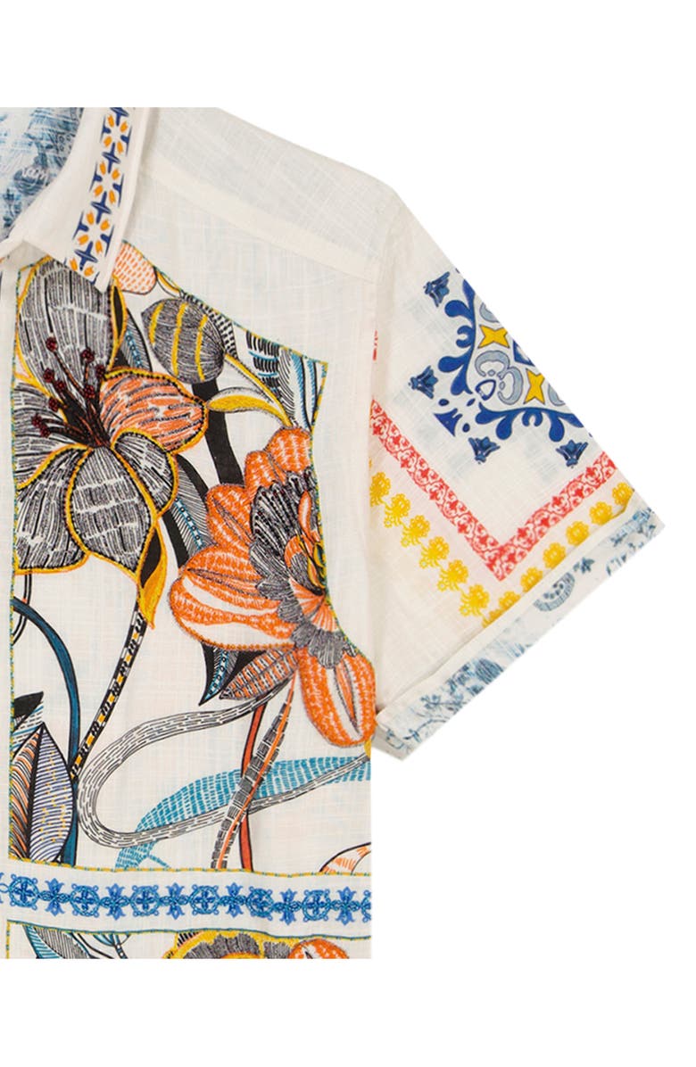 Robert Graham Manzu Tropical Short Sleeve Button-Up Shirt, Alternate, color, 