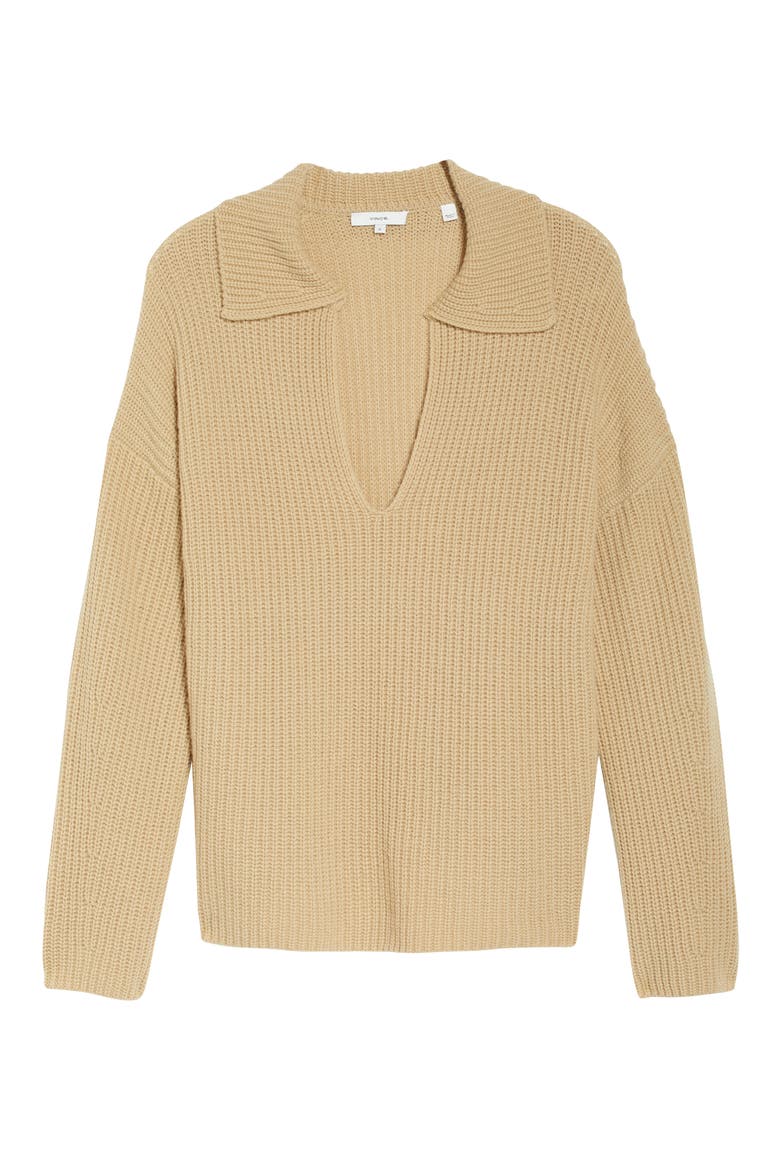 Collared Wool & Cashmere Sweater, Alternate, color, FAUNA
