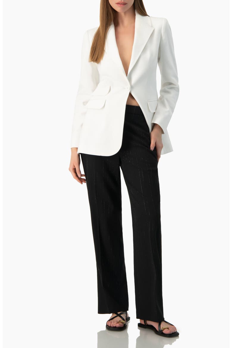 Single-Breasted Structured Tailored Blazer, Alternate, color, White