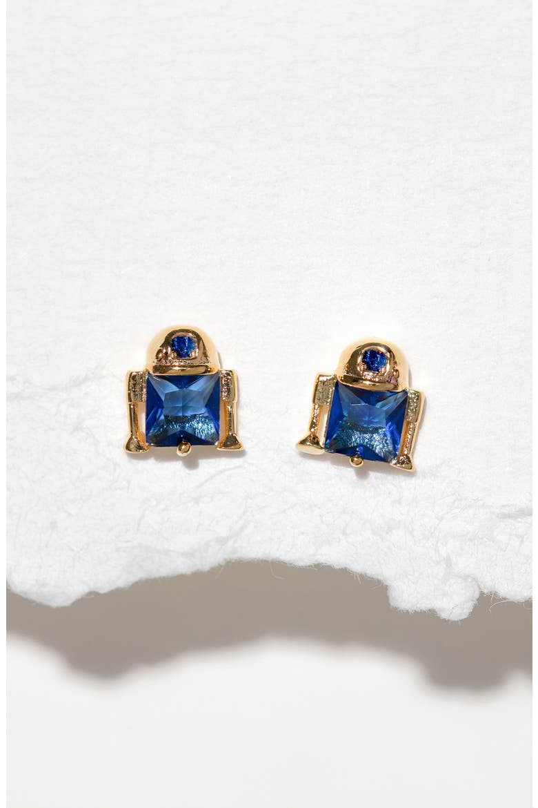 Star Wars R2D2 Stud Earrings, Alternate, color, GOLD