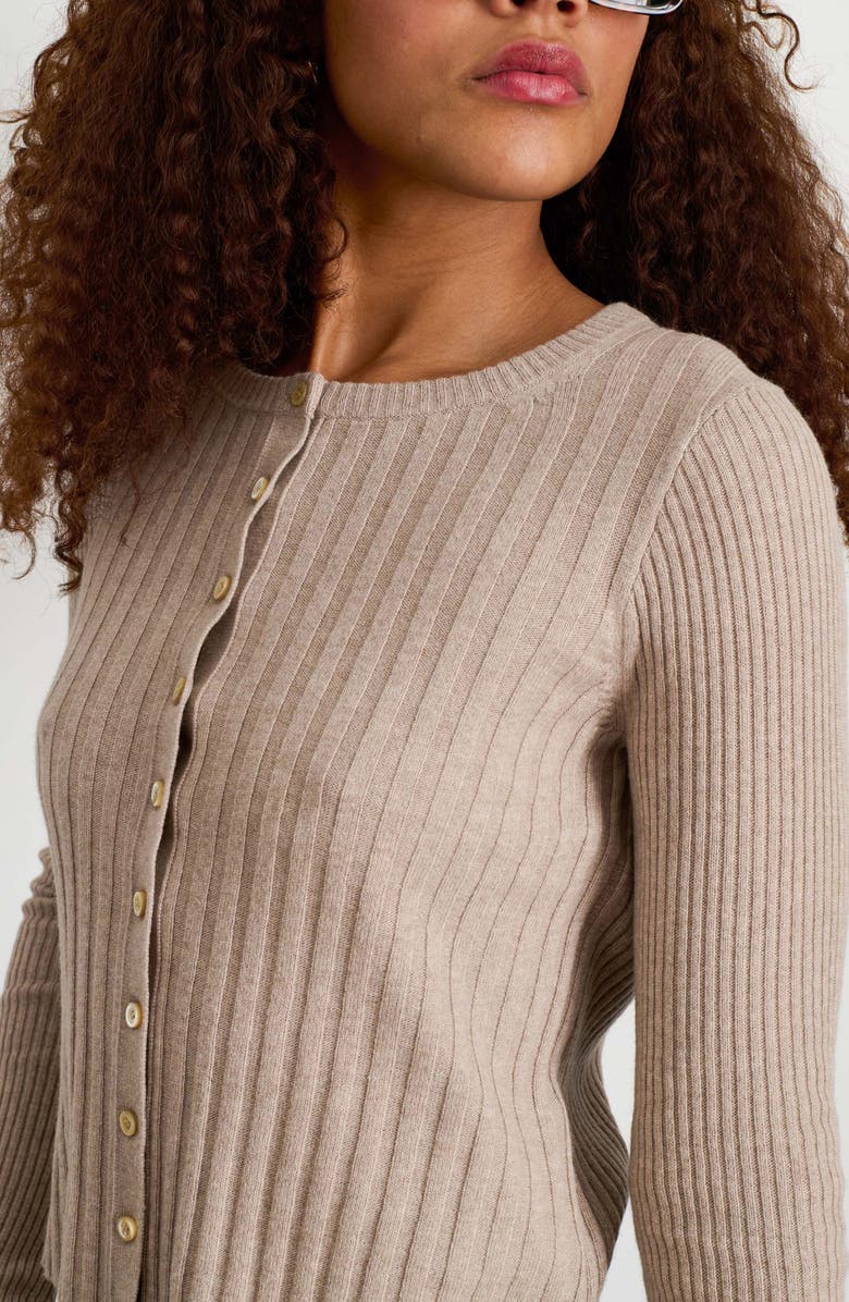 Alex Mill Rib Cardigan, Alternate, color, Pumice