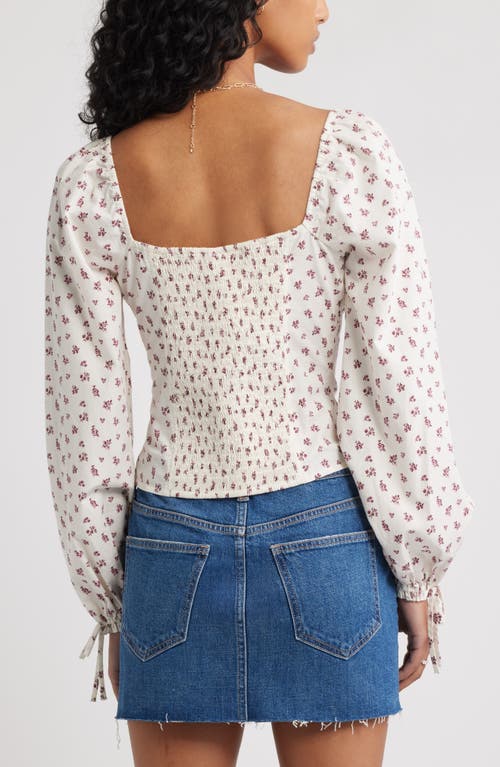 Bp. Long Sleeve Corset Cotton Crop Top In White