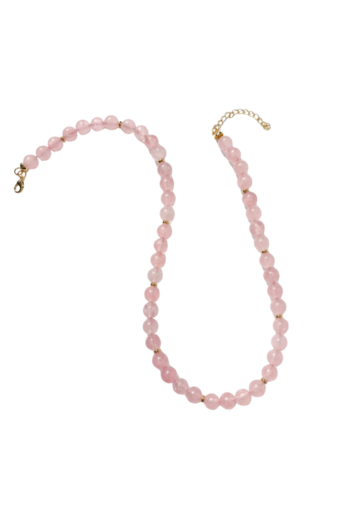 Chloe Rose Quartz Beaded Necklace