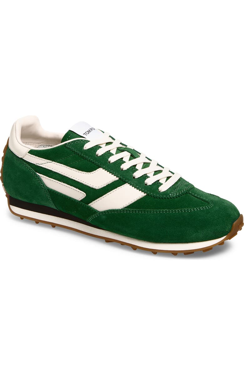 TOM FORD Mick Mixed Media Sneaker, Main, color, Emerald/ Amber