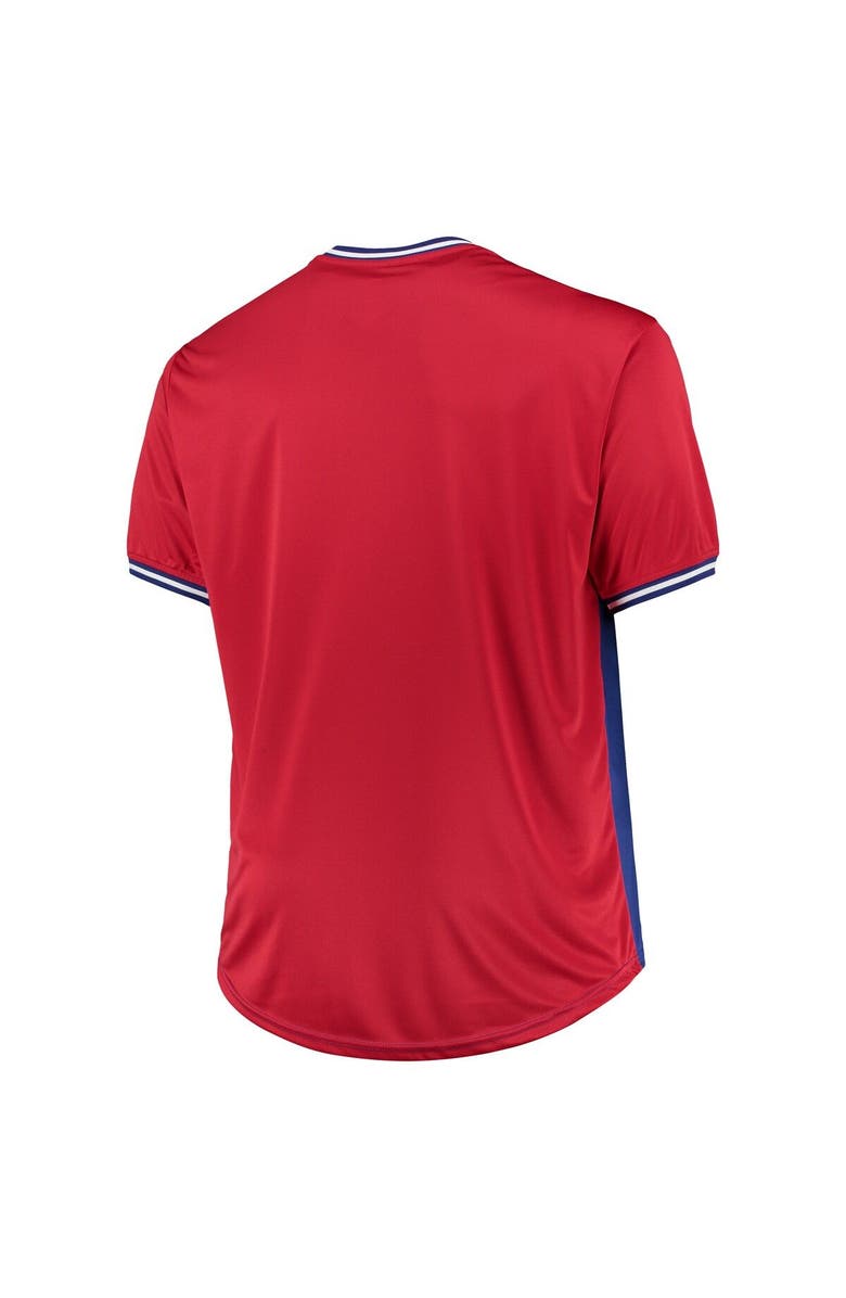 PROFILE Men's Royal/Red Chicago Cubs Solid V-Neck T-Shirt, Alternate, color, Royal