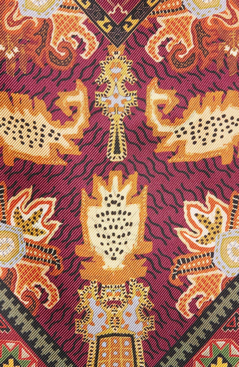 Etro Leopard & Floral Reversible Silk Scarf, Alternate, color,