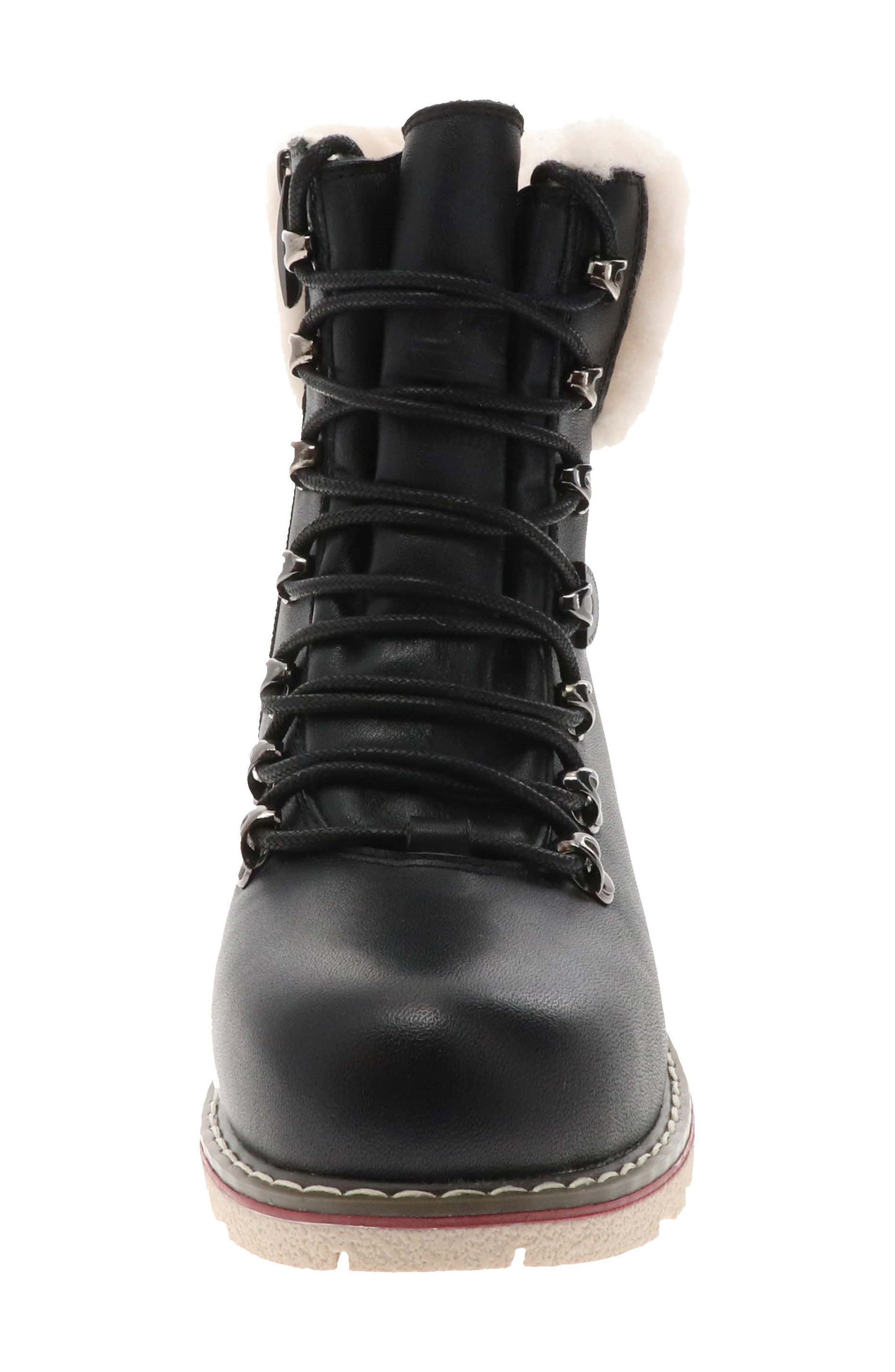 Cambridge Waterproof Snow Boot with Genuine Shearling Cuff, Alternate, color, BLACK LEATHER