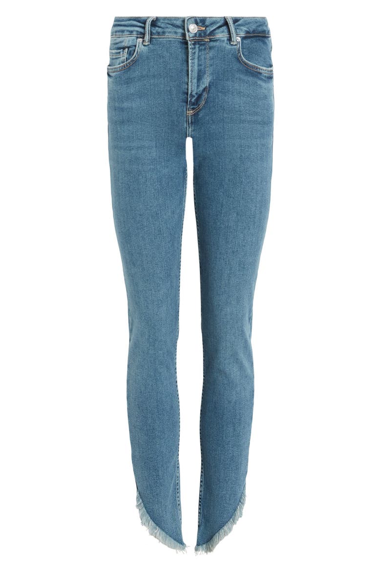 Dax Asymmetric Hem Jeans, Alternate, color, HUNTER BLUE