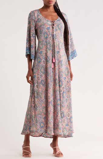 Three Quarter Sleeve Maxi Dress
