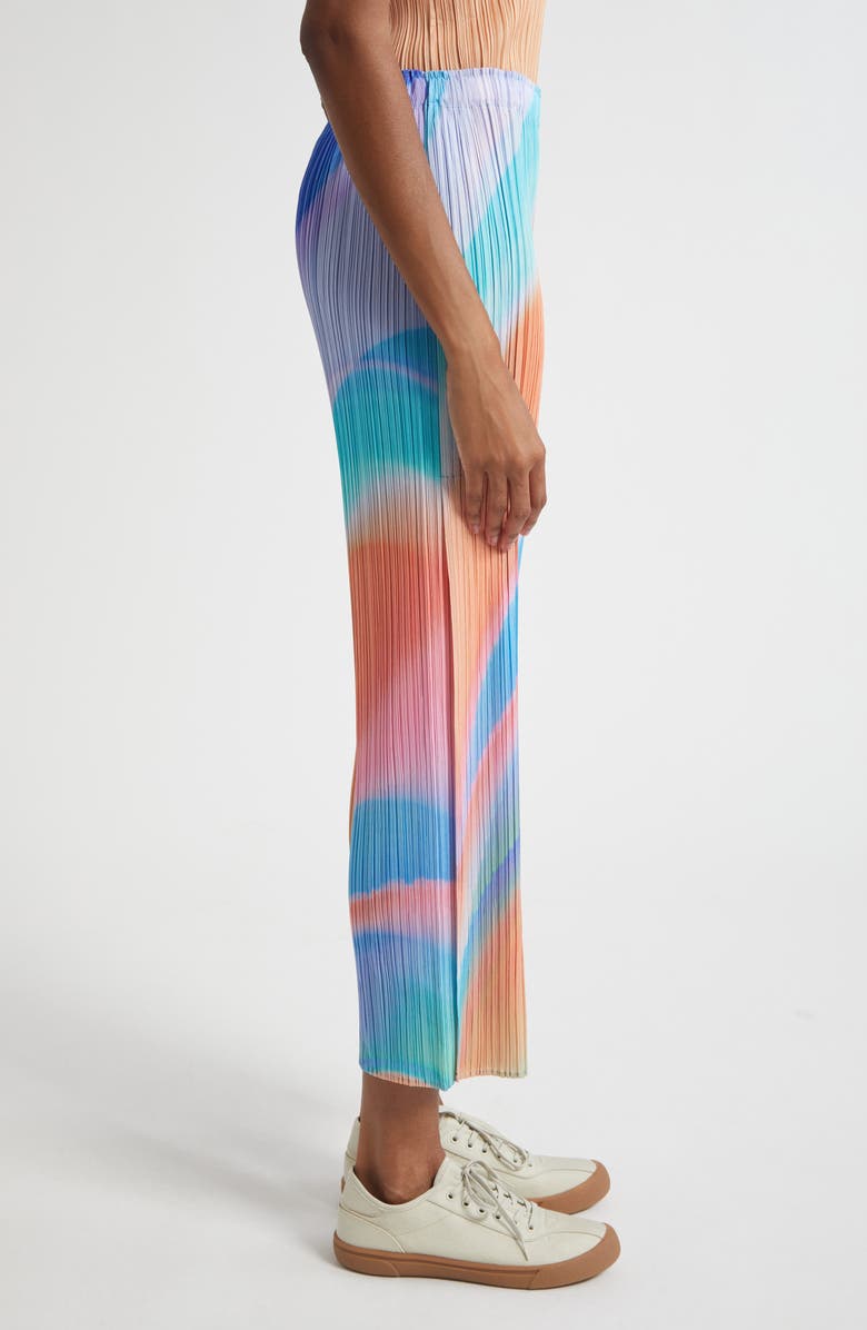 Pleats Please Issey Miyake Groove Pleated Ankle Pants, Alternate, color, Blue