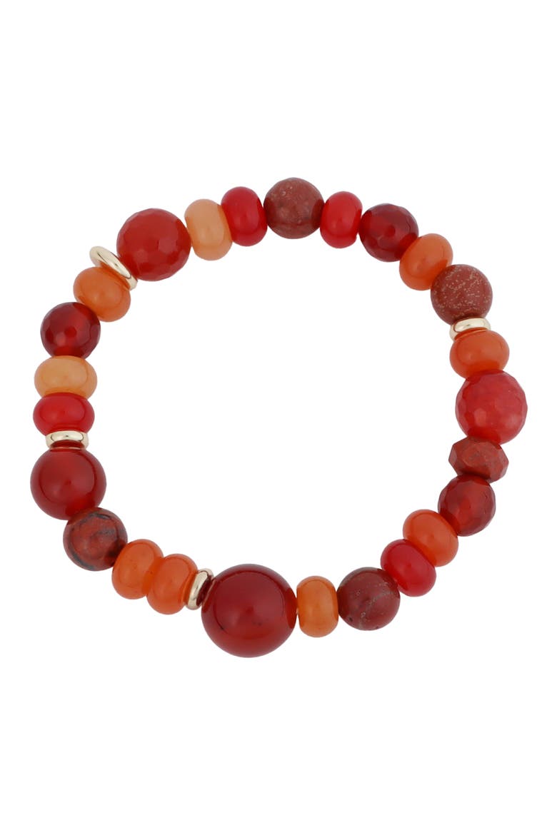 Carnelian Stone Stretch Bracelet, Main, color, ORANGE
