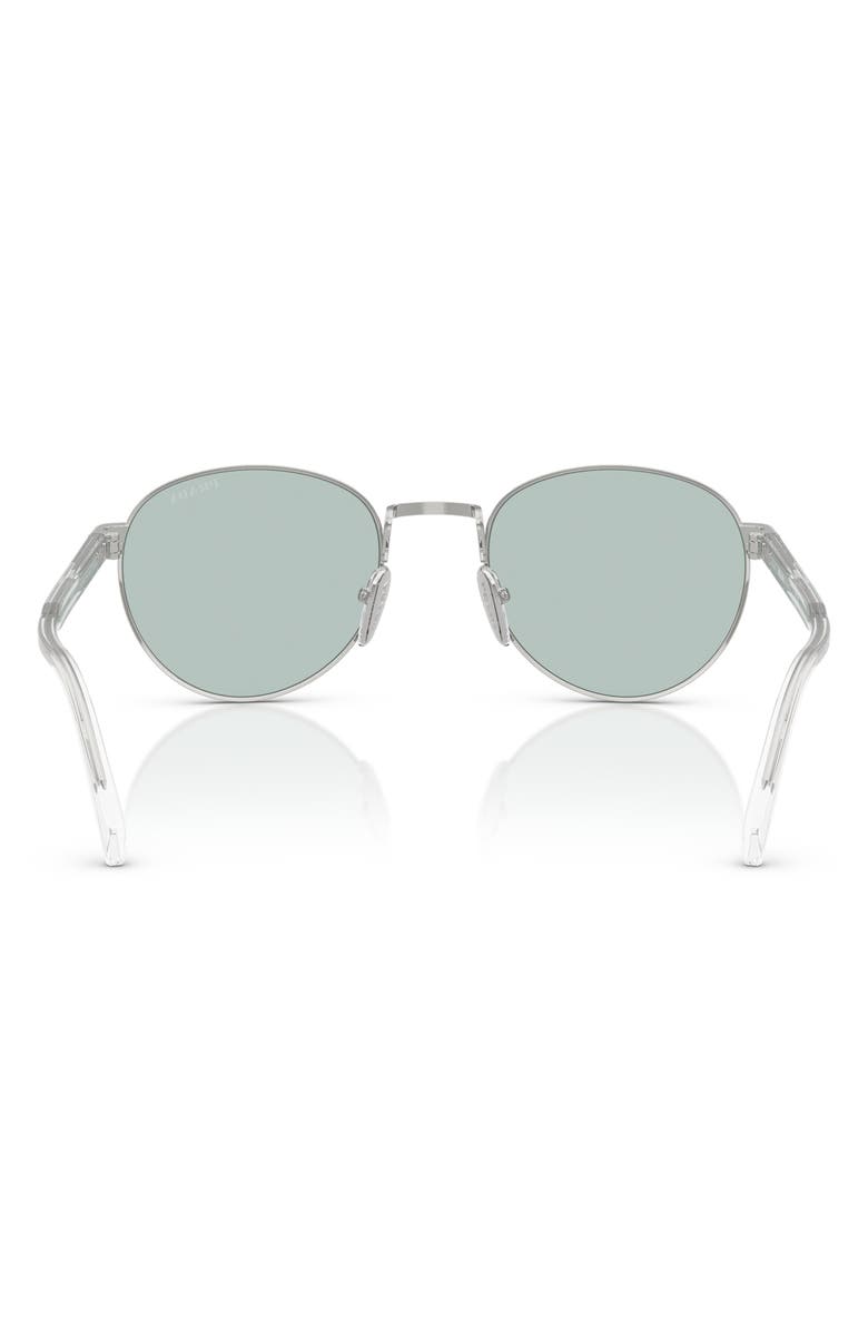 Prada 53mm Oval Sunglasses, Alternate, color, Silver Avio Chiaro/Acciaio