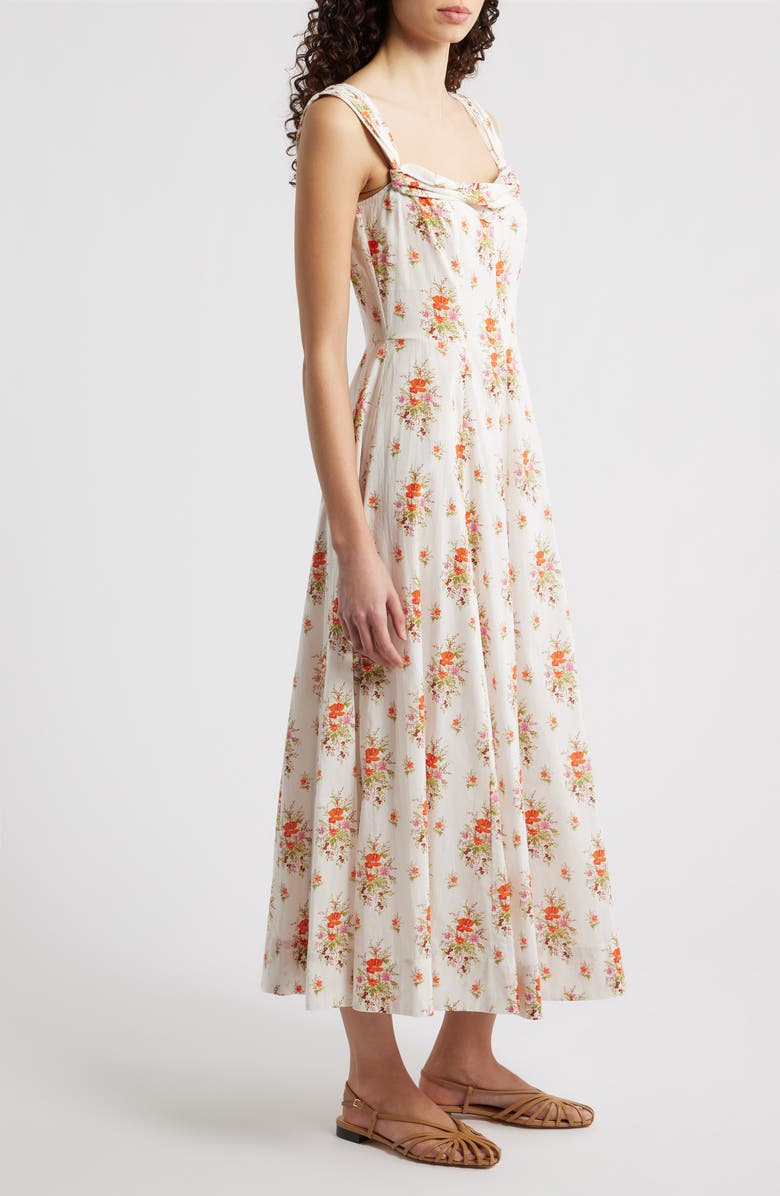DÔEN Clea Print Sleeveless Organic Cotton Maxi Dress, Alternate, color, Rose Petit Bouquet De Chamonix