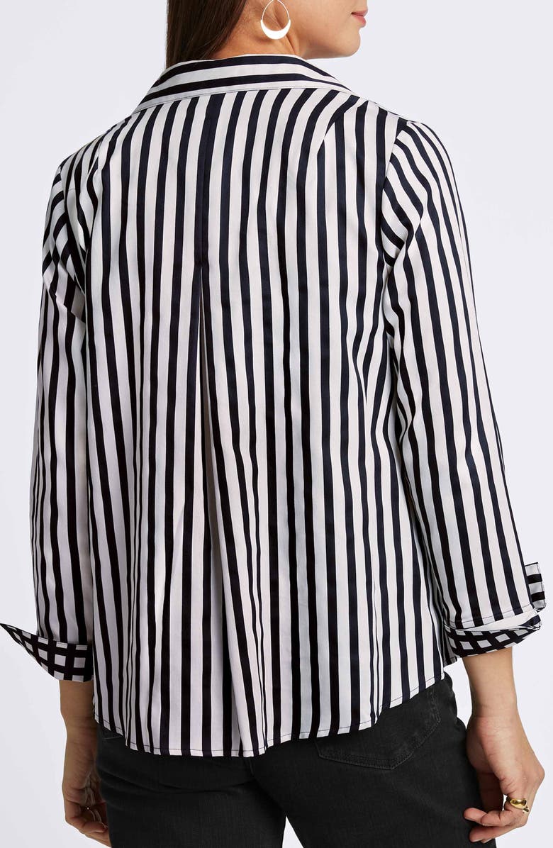 Foxcroft Agnes Stripe Long Sleeve Cotton Sateen Shirt, Alternate, color, 