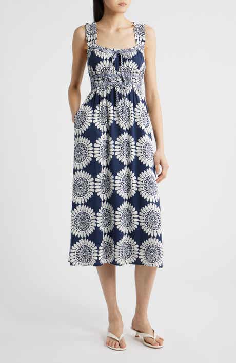 Shirred Bodice Midi Sundress