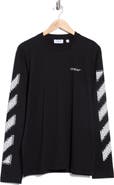Off-White Pixel Diagonal Skate Long Sleeve T-Shirt