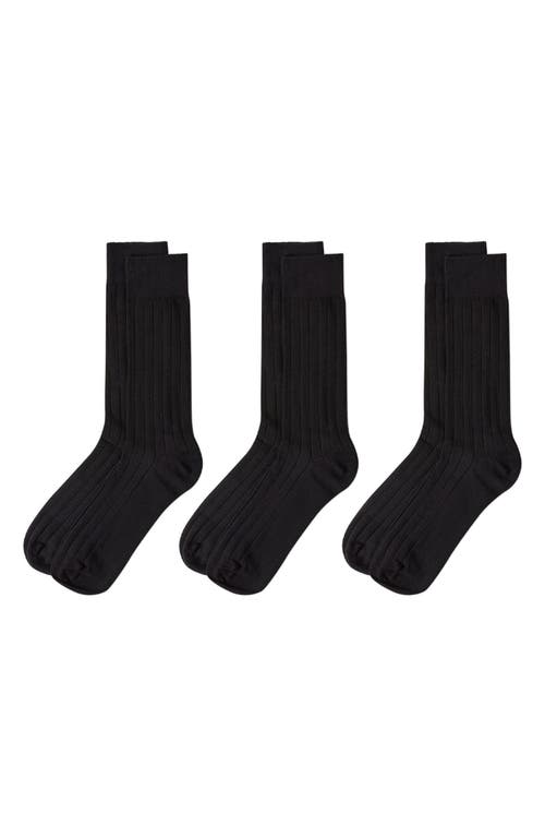 MeMoi 3-Pack Extra Wear Black Ribbed Cotton Blend Socks  product