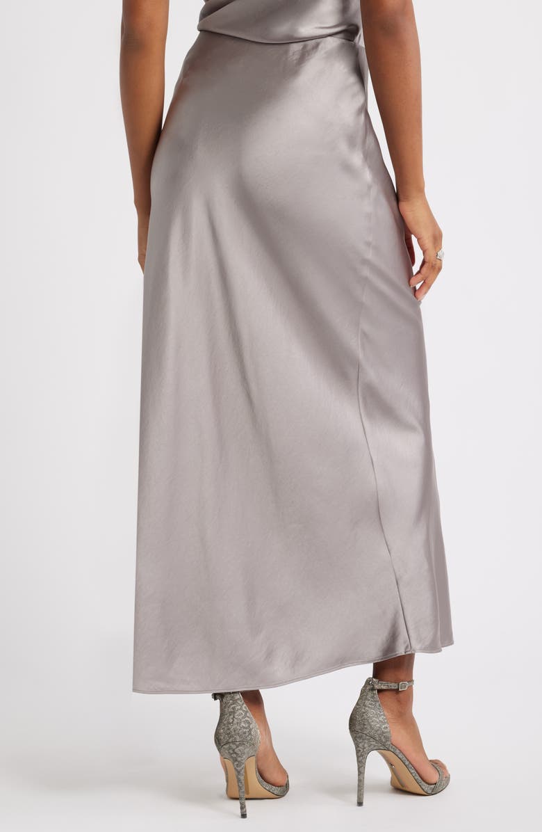 Open Edit Satin Maxi Skirt, Alternate, color, Grey Satellite