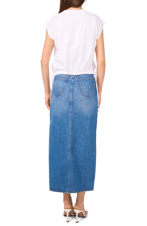 Vince Camuto Cotton Blend Bubble Top In Ultra White
