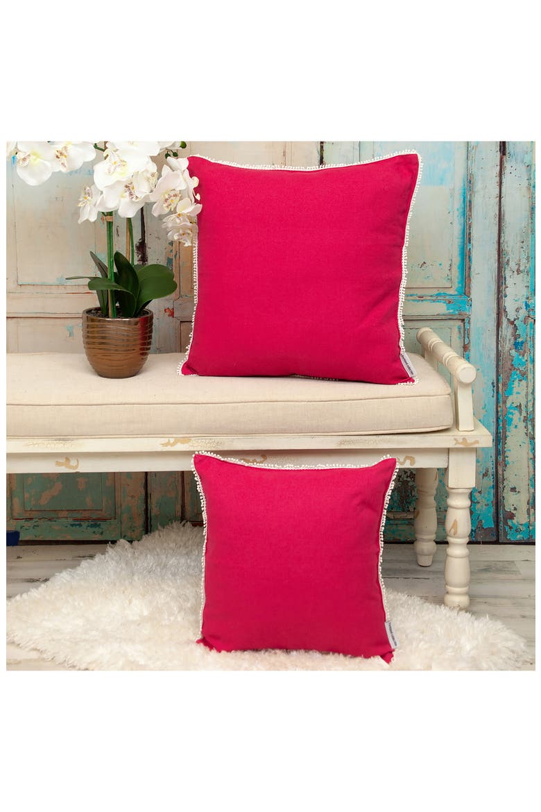 Crochet Dot Throw Pillow, Alternate, color, PINK