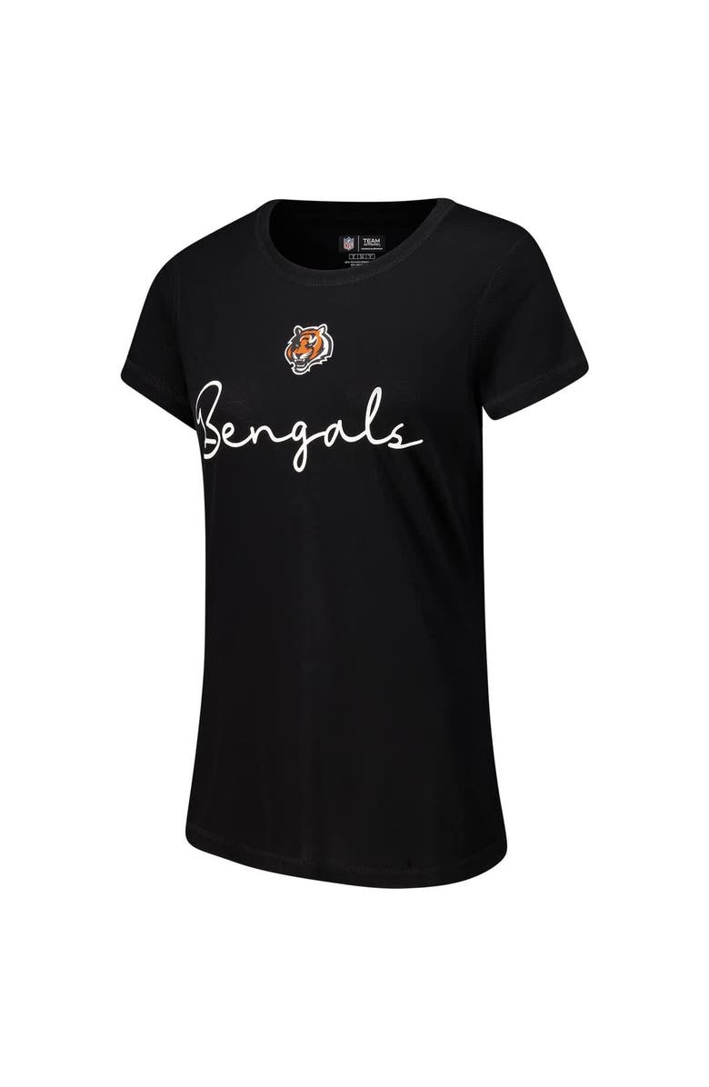 CONCEPTS SPORT Women's Concepts Sport Cincinnati Bengals Vector T-Shirt & Flannel Pants Sleep Set, Alternate, color, Black