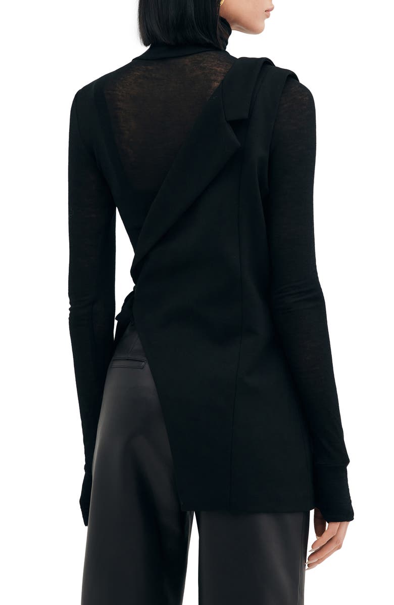 Two Lines by Marcella Montreal One-Shoulder Jacket, Alternate, color, Black