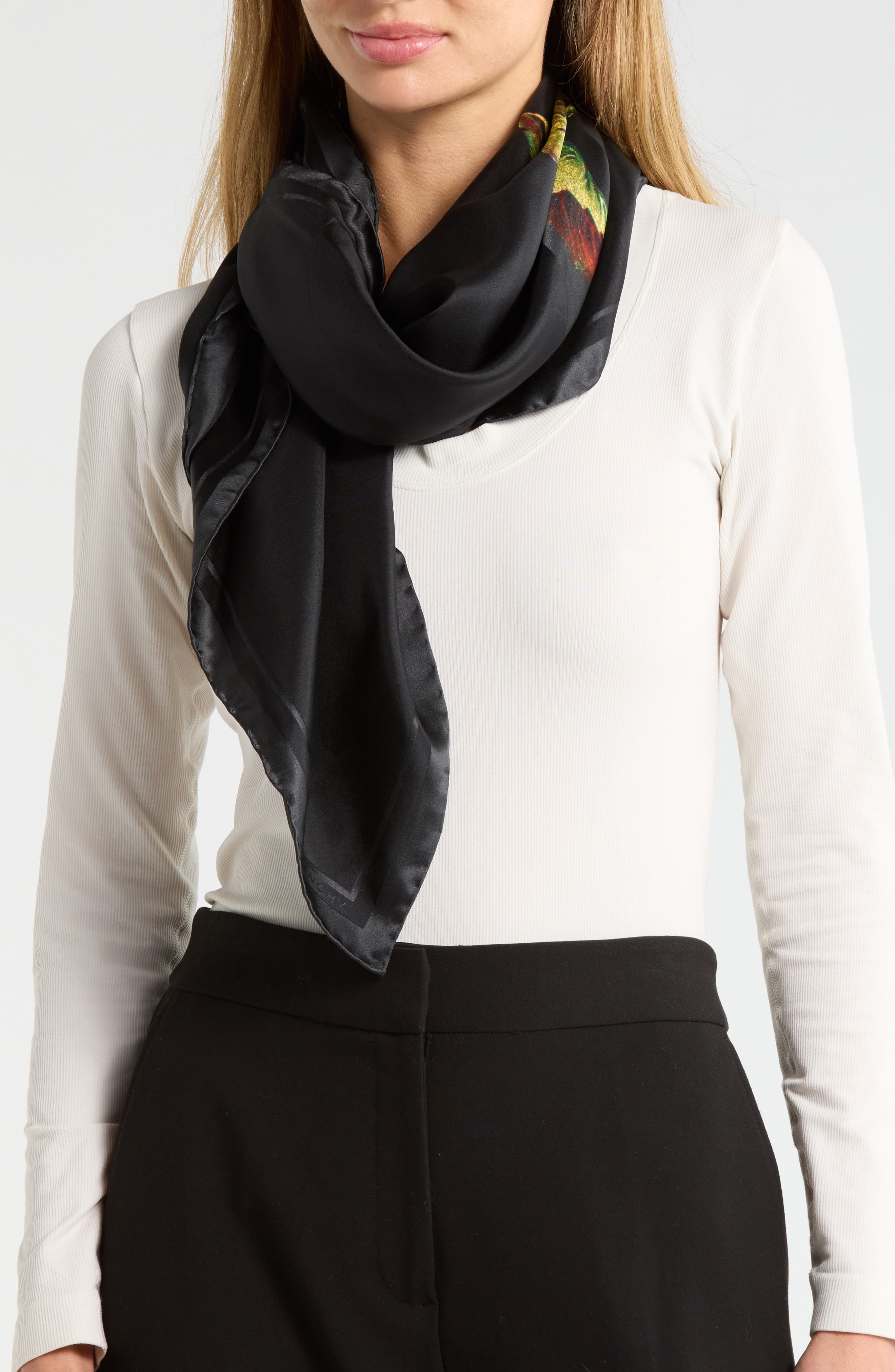 Givenchy Flowers Silk Scarf