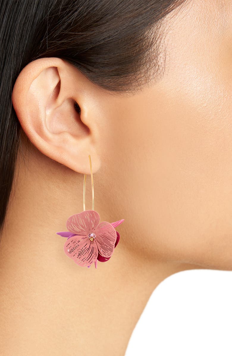 NATASHA Petal Drop Earrings, Alternate, color, Coral/ Pink/ Fuchsia