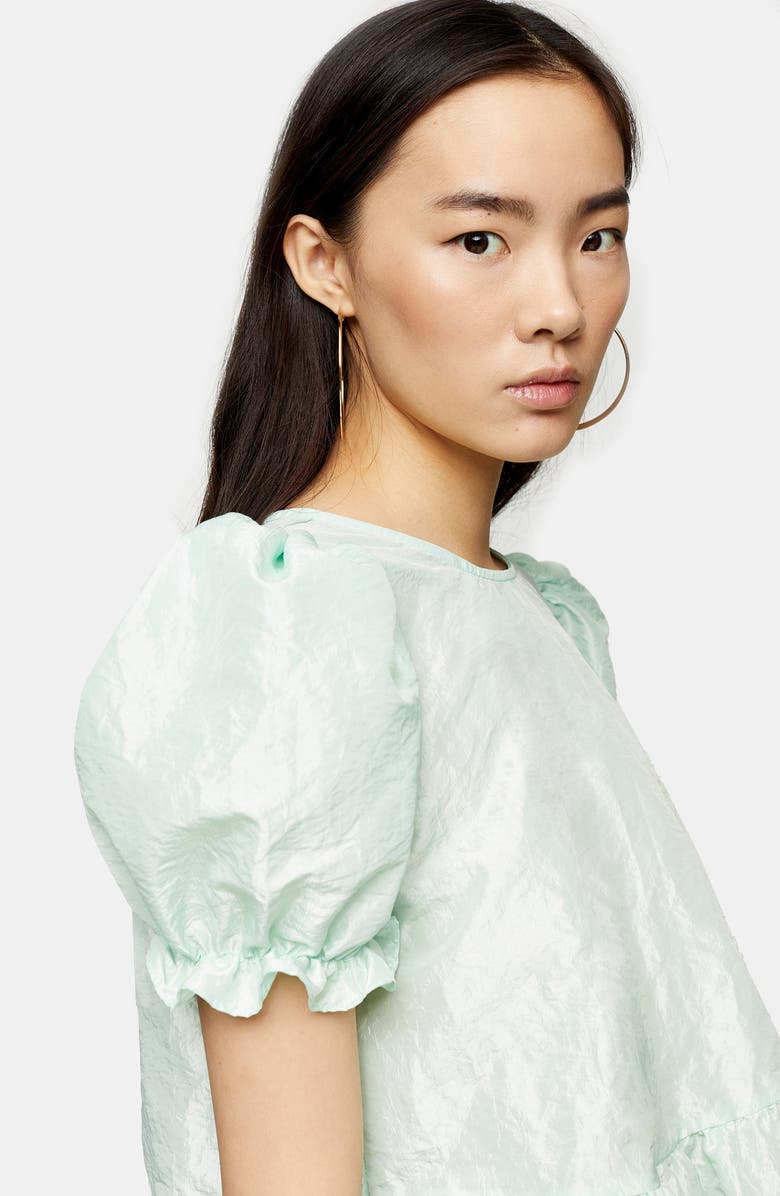Topshop Bow Back Taffeta Blouse, Alternate, color,